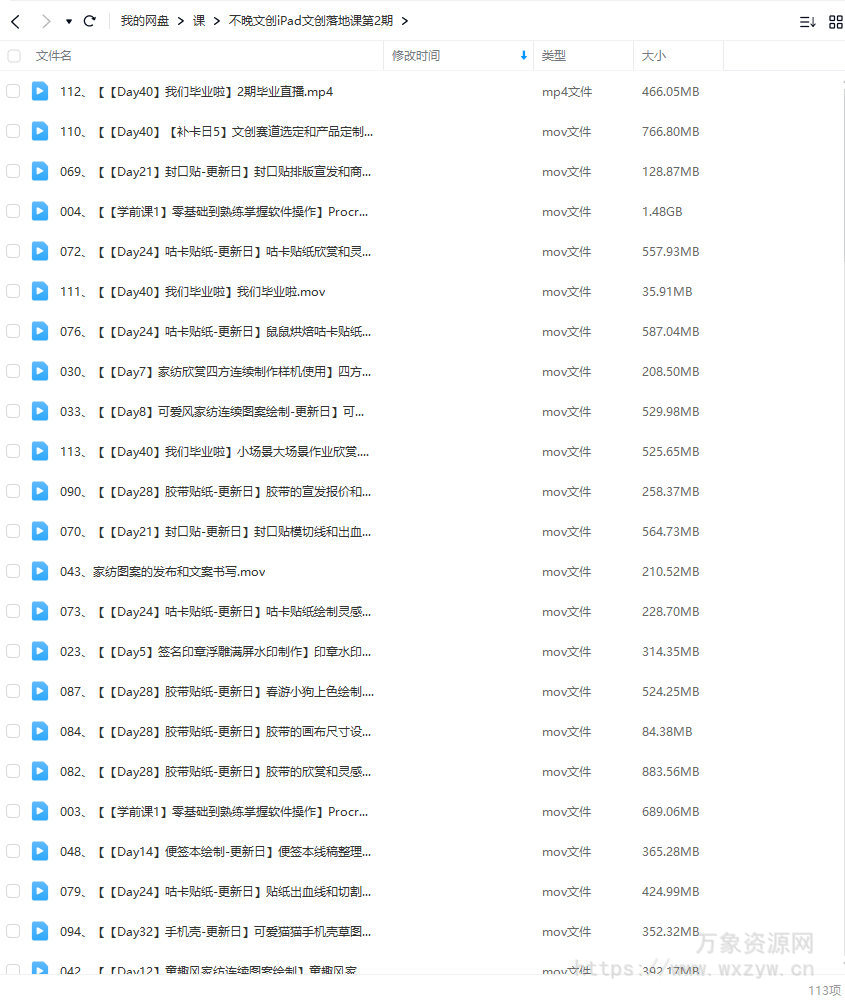 不晚iPad文创落地课第2期2024【画质不错只有视频】