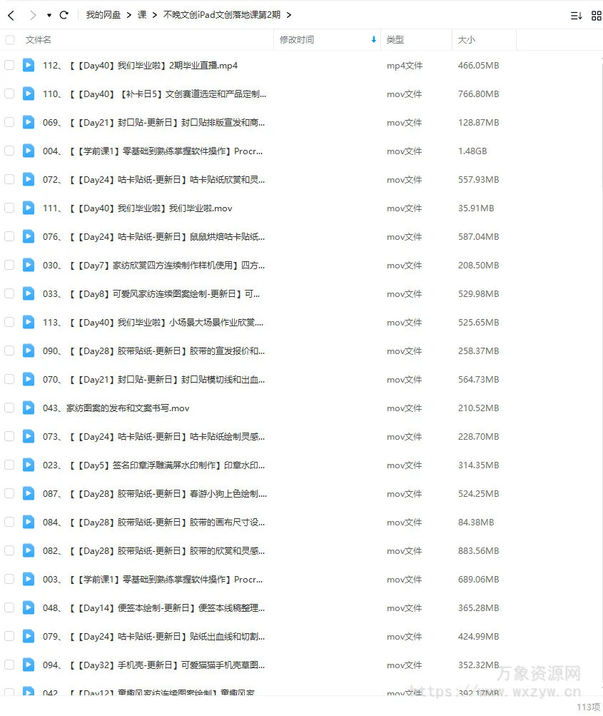 不晚iPad文创落地课第2期2024【画质不错只有视频】