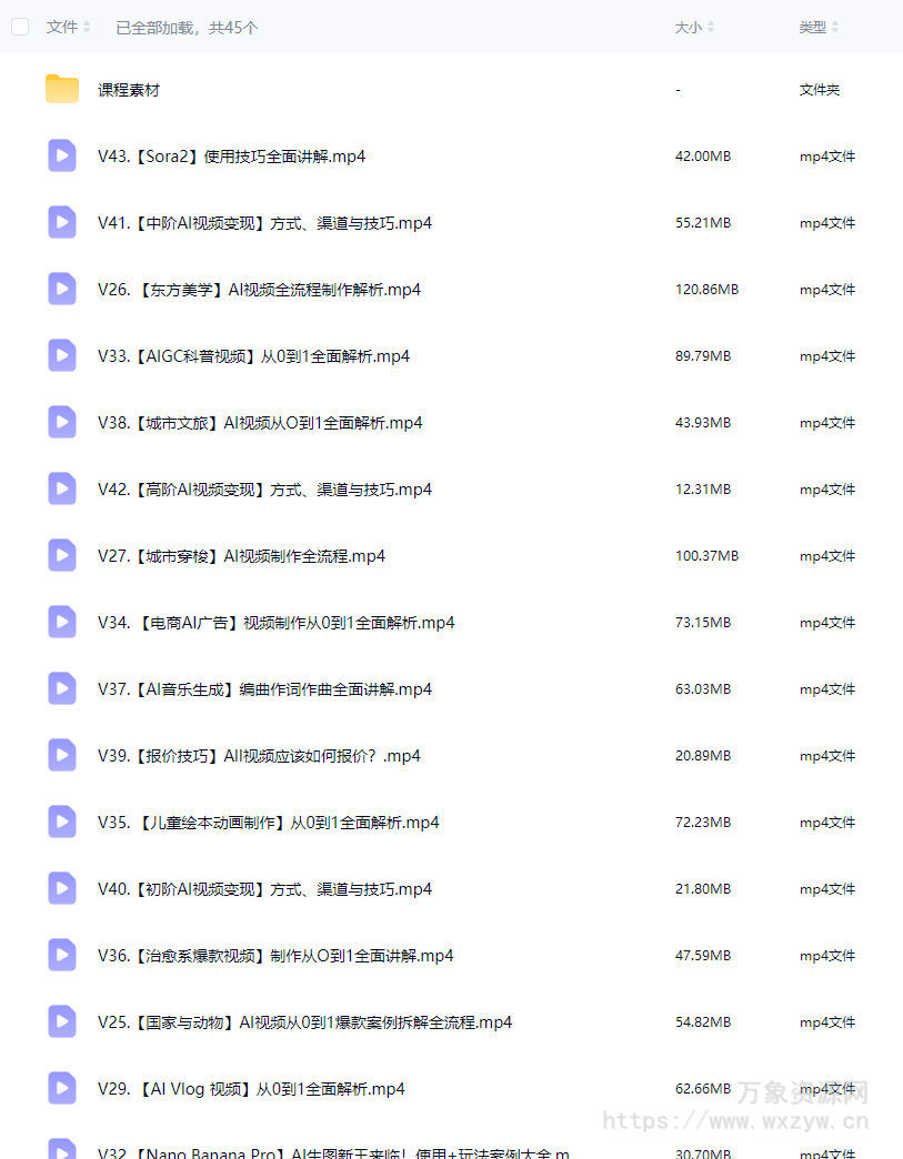 小王子AI视频课2026年结课【画质高清有大部分素材】