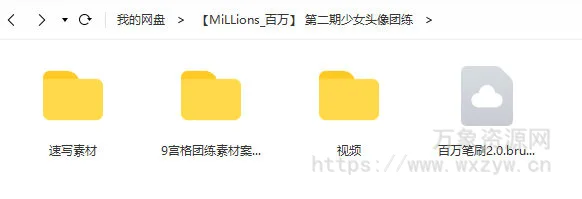 【MiLLions百万】 第二期少女头像团练ipad插画课【画质高清有笔刷素材】
