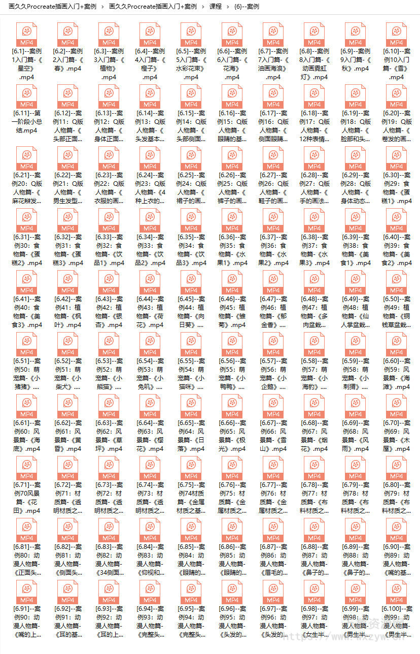 【ipad插画】画久久Procreate插画入门+案例【画质高清有笔刷有素材】