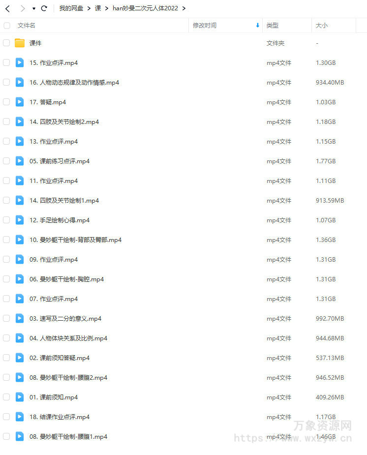Han-0v0曼妙二次元美少女人体班第3期2022年结课【画质高清有部分课件和笔刷】