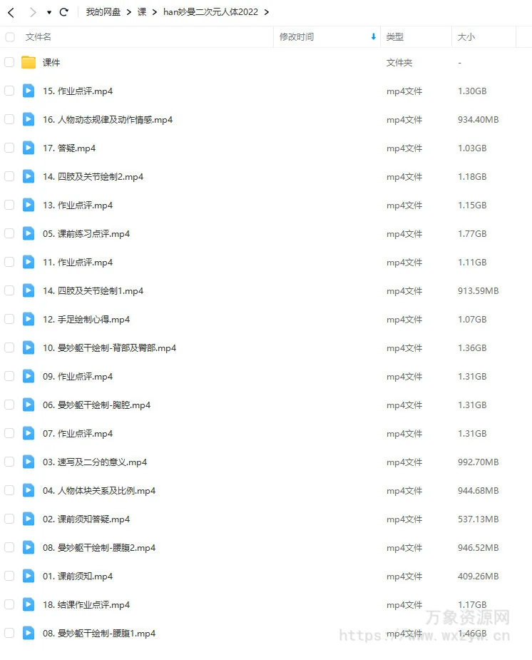 Han-0v0曼妙二次元美少女人体班第3期2022年结课【画质高清有部分课件和笔刷】