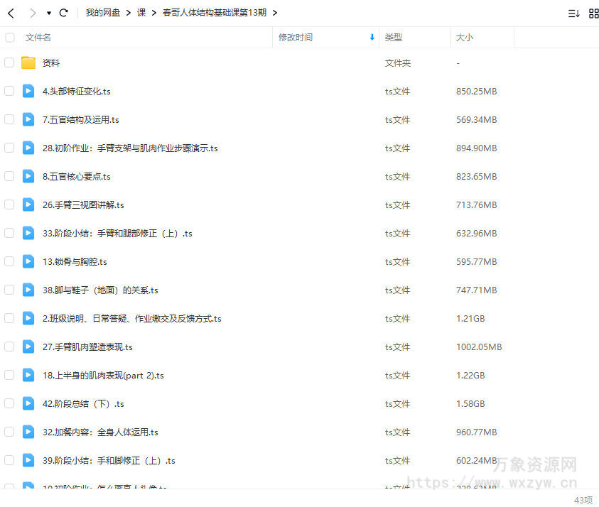 春哥人体结构基础课第13期【画质不错有大部分课件】