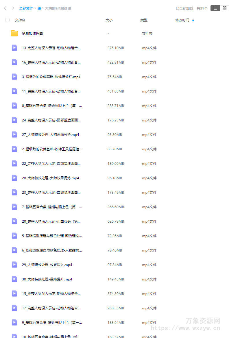 大块的art绘画课2023年【画质不错有素材】