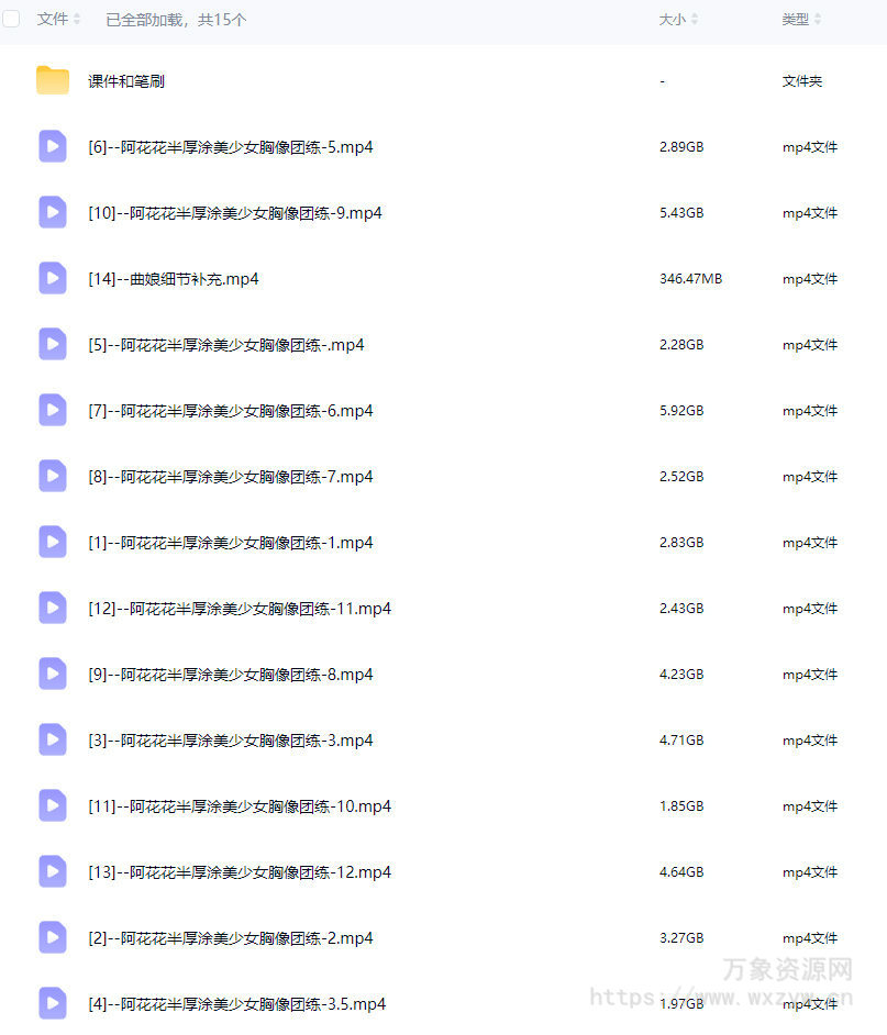 阿花花花花花半厚涂美少女胸像团练第三期2025年12月【画质高清有课件笔刷】