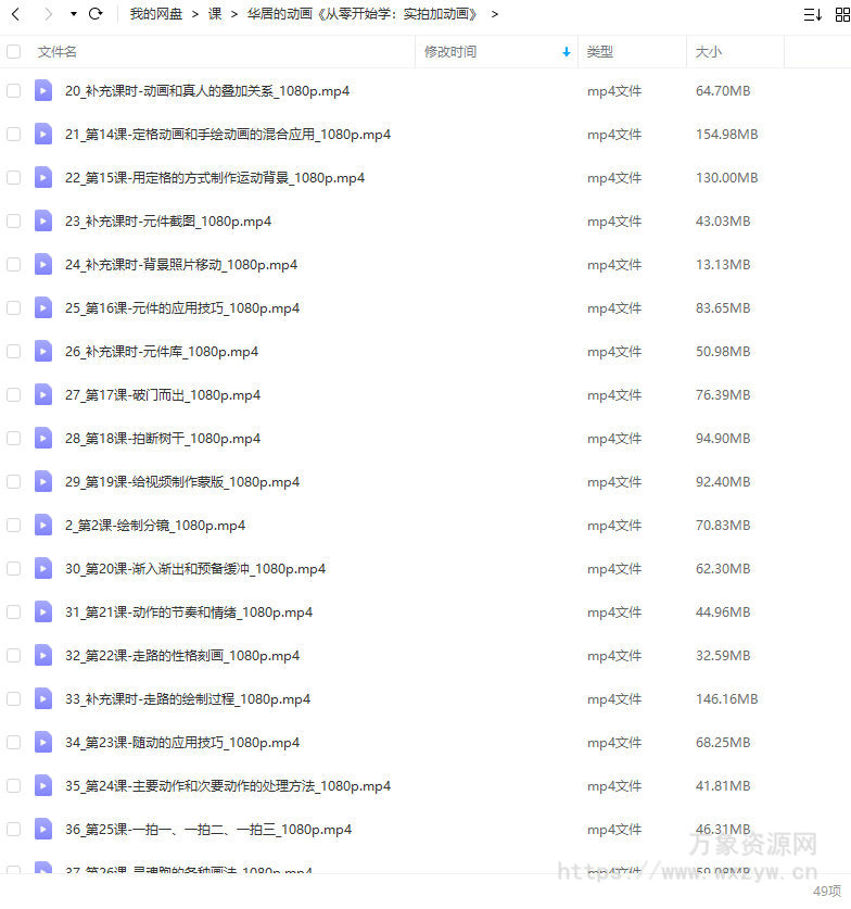 华居的动画2023《从零开始学：实拍加动画》【画质高清只有视频】