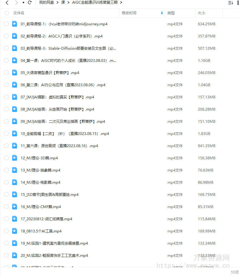AIGC全能通识训练营第3期2023年【画质不错只有视频】