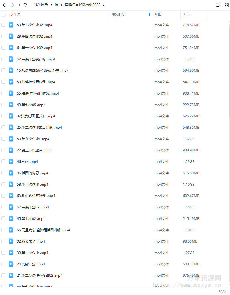 嗜睡狂重帧日系插画班2023年1月结课【画质不错只有视频】