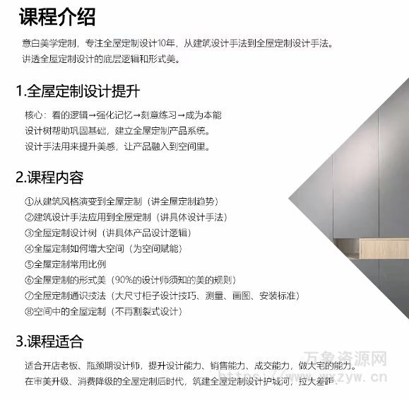 刘意白美学全屋定制设计提升课2022年【画质高清有课件】