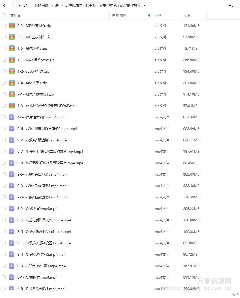 幻想风格次世代2022影视写实美型角色全流程制作教程【画质高清只有视频】