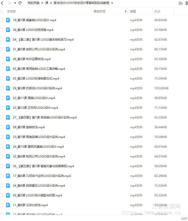 影尚设计LOGO标志设计零基础到实战教程【画质不错只有视频】