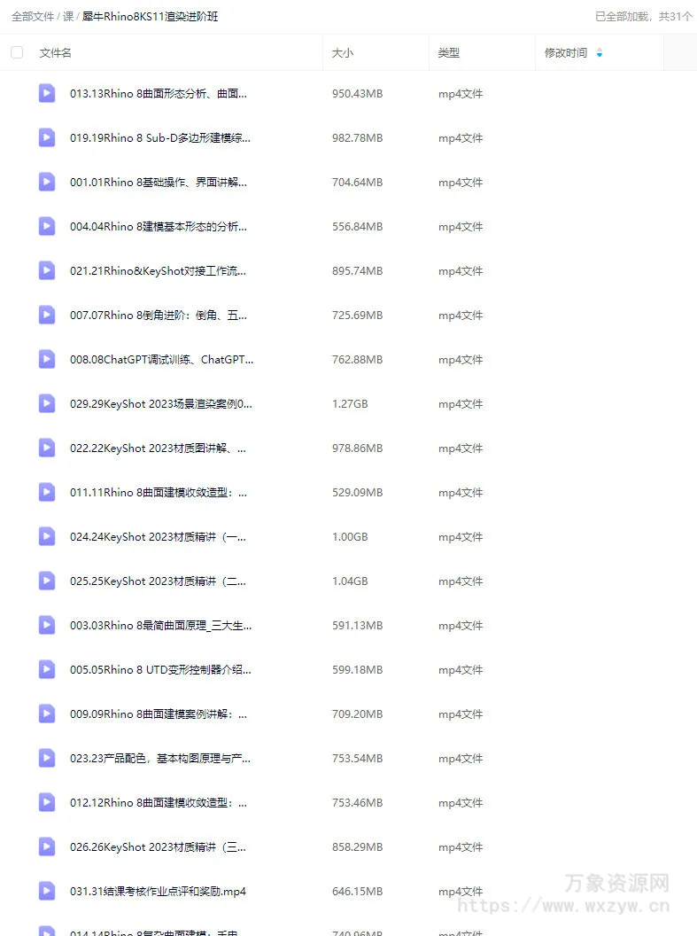 Rhino8&Keyshot11建模渲染进阶班2023【画质高清只有视频】