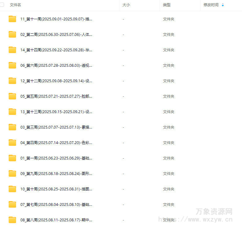 曼奇立德暑期原画基础班2025【画质不错只有视频】