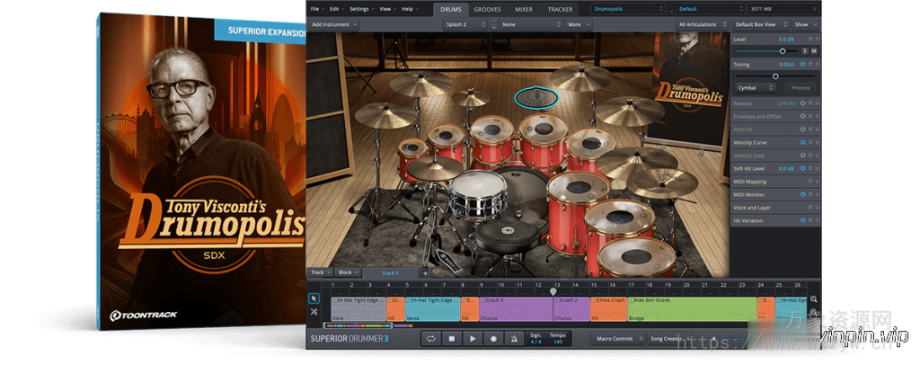 [EZDrummer扩展Superior Drummer扩展 摇滚鼓组] Toontrack Drumopolis SDX (SOUNDBANK)（133.99GB）