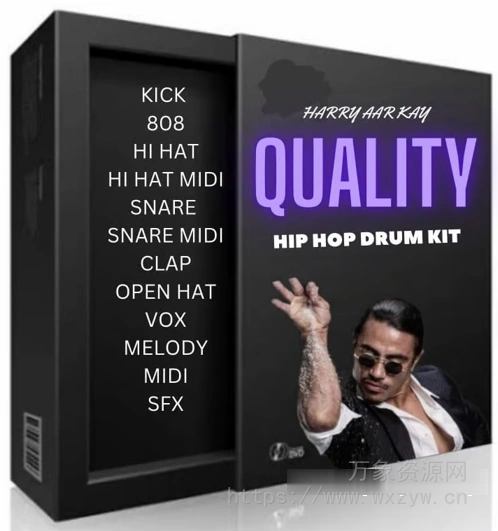 [嘻哈说唱鼓组素材FL预置] Harry Aar Kay Quality Drum Kit [WAV, MiDi]（463MB）