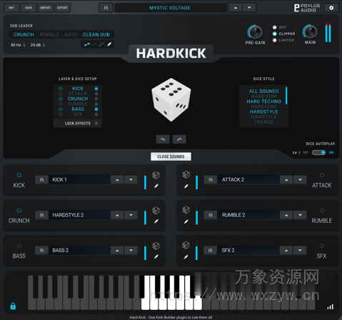 [底鼓生成器插件] Psylus Audio HardKick v1.0.0-MOCHA [WiN]（331.5MB）