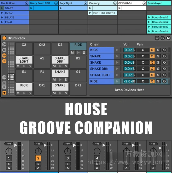 [Ableton工程模板电子舞曲浩室] Will Hatton EDM/House Groove Companion [DAW Templates]（7MB）