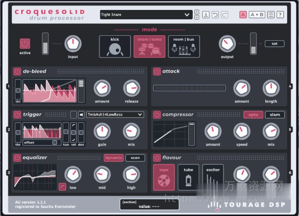 [让鼓声更加动听的秘密武器] Tourage DSP croquesolid v1.1.1-SEnki [WiN]（3.4MB）