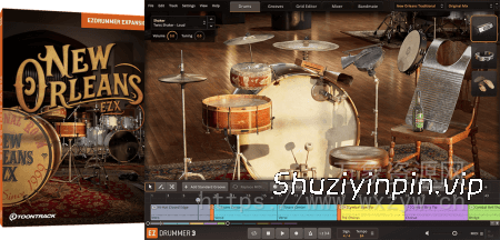 [EZDrummer扩展Superior Drummer扩展：包罗万象的鼓组音色库] Toontrack New Orleans EZX v1.0.0 [Superior Drummer, EZDrummer]（15.3GB）
