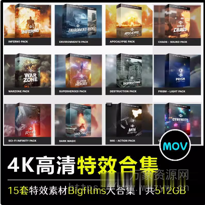 [15套特效素材大合集] Bigfilms 高清短视频科幻粒子能量特效（512GB）