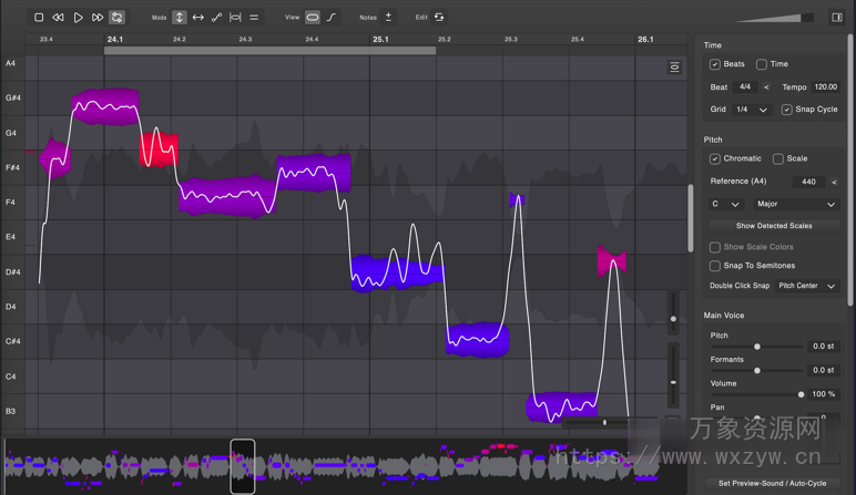 [比 Melodyne 好用的人声编辑和音高修正工具] DoublePi Technologies Vovious v1.0.5 [U2B] [MacOSX]（15MB）