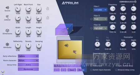 [新一代混响：声学空间模拟插件] Convex Audio Atrium v1.2.0 Patched Incl. Keygen-MOCHA [WiN]（4.4MB）