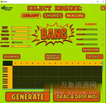 [功能强大的 MIDI 生成插件] SoundsDope BANG by WASNTMEVIELDIDIT and GHXSTLINE 64 Bit [WiN]（19MB）