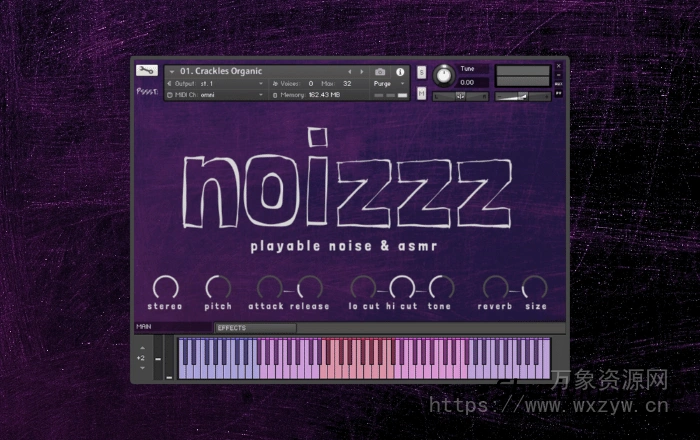 [可演奏噪音ASMR音源] Pssst Instruments Noizzz: Playable Noise and ASMR [KONTAKT]（990.6MB）