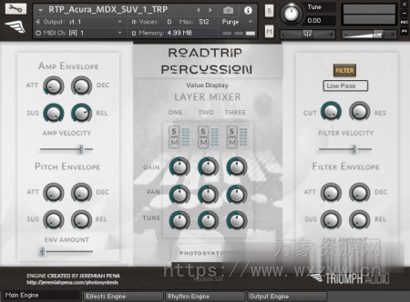 [史诗级预告片现代工业风打击乐音源]Triumph Audio Roadtrip Percussion v1.1.1 [KONTAKT]（1.74GB）