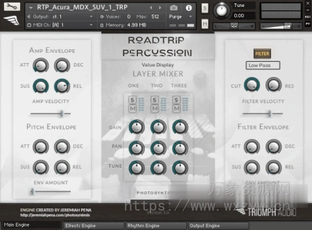 [史诗级预告片现代工业风打击乐音源]Triumph Audio Roadtrip Percussion v1.1.1 [KONTAKT]（1.74GB）