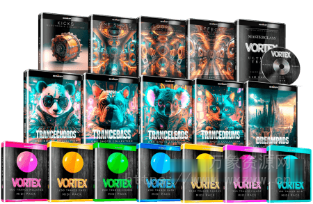 [制作迷幻舞曲Trance音乐素材教程完整套装] Esential Music Productions Vortex Ultimate Complete Bundle [WAV, MiDi]（2.19GB）
