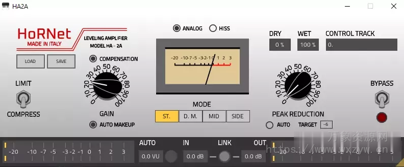 [传奇光电压缩器复刻版] Hornet Plugins HoRNet HA2A (Opto Compressor) v1.1.2 [WiN, MacOSX]（7MB)