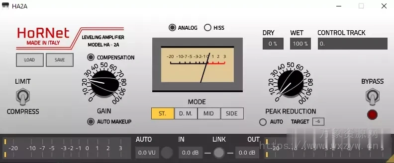 [传奇光电压缩器复刻版] Hornet Plugins HoRNet HA2A (Opto Compressor) v1.1.2 [WiN, MacOSX]（7MB)
