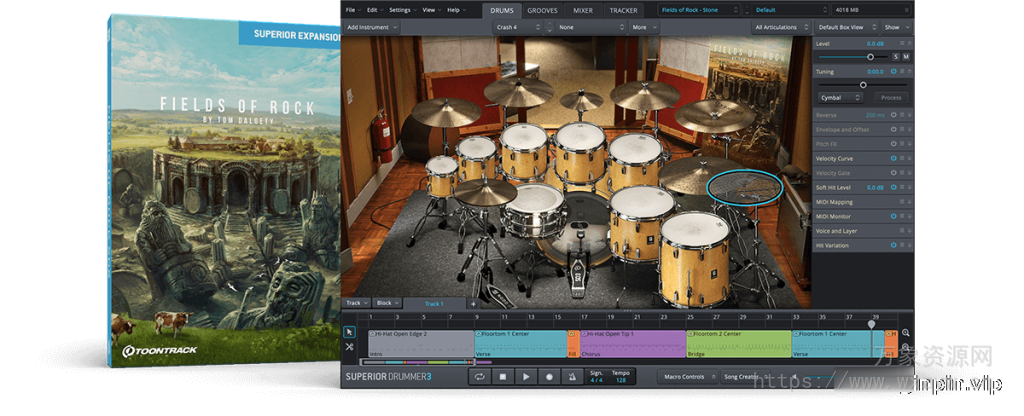 [Superior Drummer扩展摇滚]Toontrack Fields Of Rock SDX (SOUNDBANK) v1.0.5 [WiN, MacOSX]（150.35GB+）