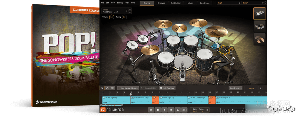 [Superior Drummer扩展EZDrummer扩展] Toontrack Pop! EZX v1.5.1 (SOUNDBANK)（762.75MB）