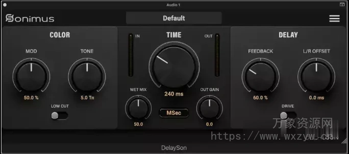 [模拟风格延迟效果器] Sonimus DelaySon v1.0.0 [WiN, MacOSX]（32MB）