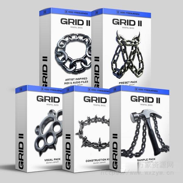 [简约电子人声极简贝斯素材Serum预置]Odd Frequency GRID II Full Bundle [WAV, MiDi]（713MB）