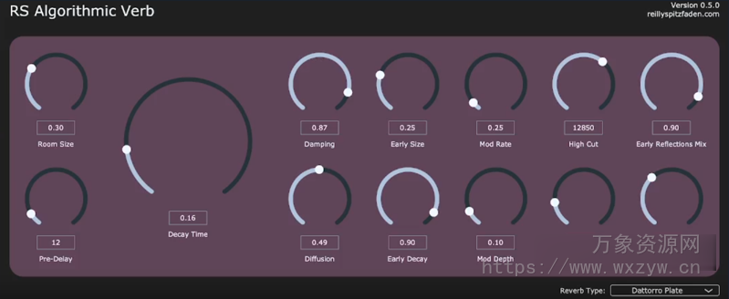 [复古算法混响] Reilly Spitzfaden RS Algorithmic Verb v0.5.5 [WiN, MacOSX, LiNUX]（17MB）