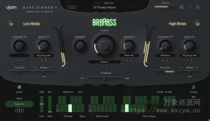 [史诗铜管音源插件]uJAM Symphonic Elements BRAAASS v1.1.2 [WiN, MacOSX]（2.51GB+）