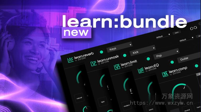 [五个AI智能插件捆绑包] Sonible learn series bundle v2.0.0 [WiN, MacOSX]（193.3MB+189MB+640.8MB）