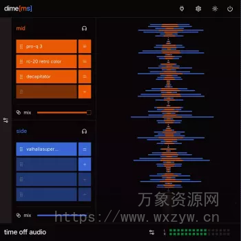 [中间侧面通道效果链插件] time off audio dime [ms] v1.2.1 Patched Incl. Keygen-MOCHA [WiN]（6.2MB）