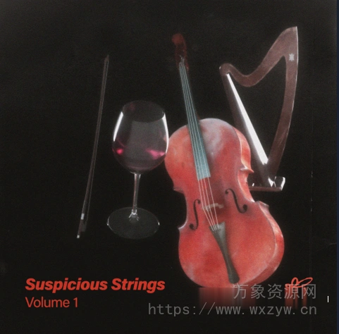 [大提琴竖琴采样音源]Loop Garden Suspicious Strings Vol.1 [WAV, KONTAKT]（1.15GB）