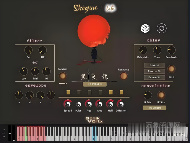 [旗舰电影音效库：日本传统乐器和现代音效设计] Sonik Vortx Shogun Lite (Epic Japanese Toolkit) [KONTAKT]（562MB）