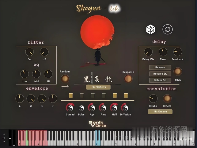 [旗舰电影音效库：日本传统乐器和现代音效设计] Sonik Vortx Shogun Lite (Epic Japanese Toolkit) [KONTAKT]（562MB）