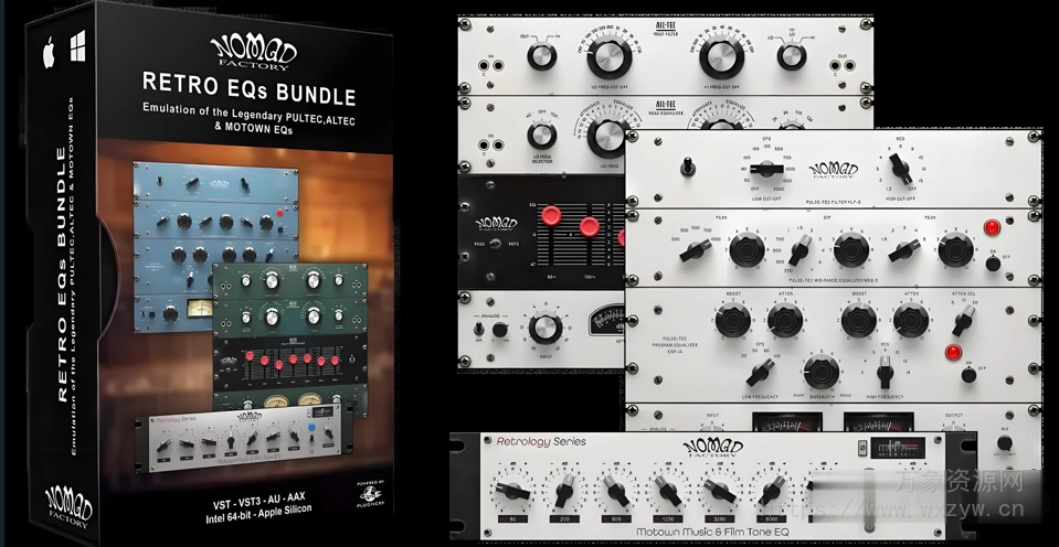[三个标志性均衡器]Nomad Factory Retro EQs Bundle 2.3.0 HCiSO [MacOSX]（374.92MB）