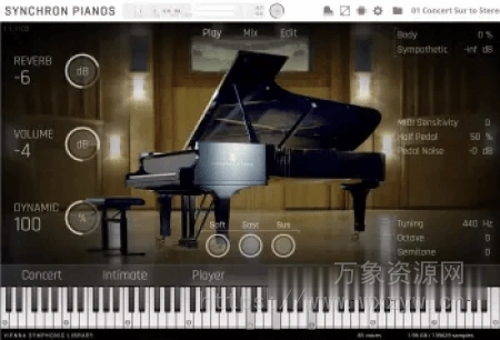 [改编版：顶级维也纳施坦威D-274钢琴] Vienna Symphonic Library Synchron Concert D-274 v1.2.2 [KONTAKT]（69.15GB）