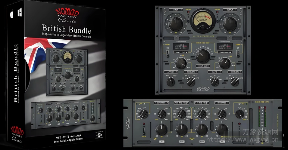 [母带均衡压缩限制器合集]Nomad Factory British Bundle 2.1.0 HCiSO [MacOSX]（265.53MB）