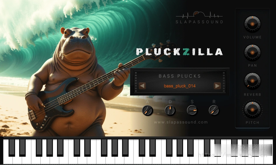 [贝斯拨弦音色]SlapAsSound PluckZilla (Punchy Basses) v1.0 VST VST3 AU [WiN, MacOSX]（189 MB)