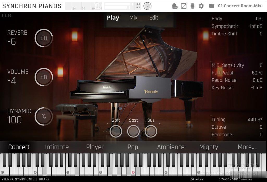 [改编版：顶级维也纳三角钢琴] Vienna Symphonic Library Synchron Bosendorfer Imperial v1.2.2 [KONTAKT]（68.18GB）